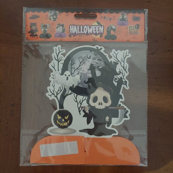 NEW Lot of 5 Mini Halloween Honeycomb Decorations Ghost Pumpkins Grim Reaper Cat - Picture 3 of 6